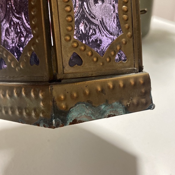 Rustic Lanterns green/Purple Stain Windows set of 4 - Picture 10 of 10